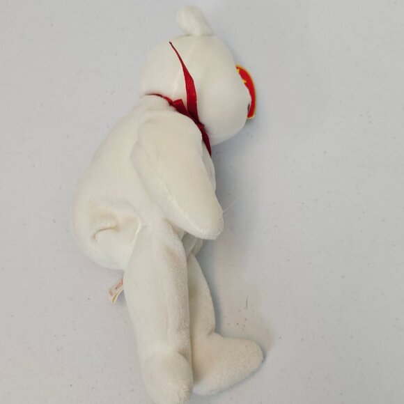 VTG 1993 TY Beanie Babies Collection "Valentino" White Teddy Bear Collectible - Picture 8 of 15